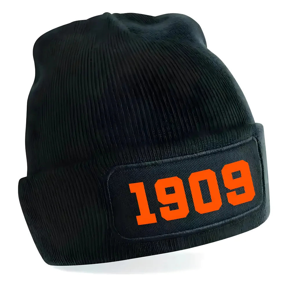 Dundee 1909 Football Beanie Hat (Black)_1