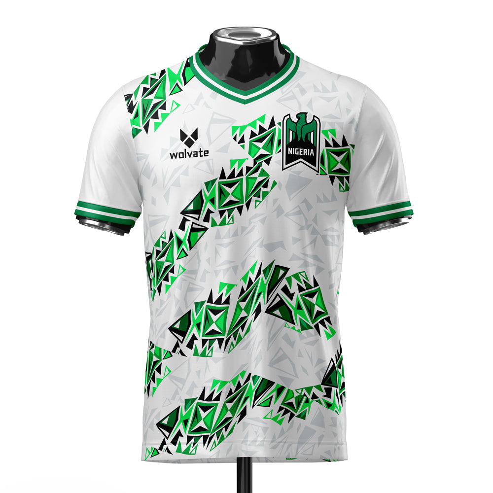 Nigeria DNA White Concept Football Jersey (Wolvate) kids Kids Short Sleeve_0