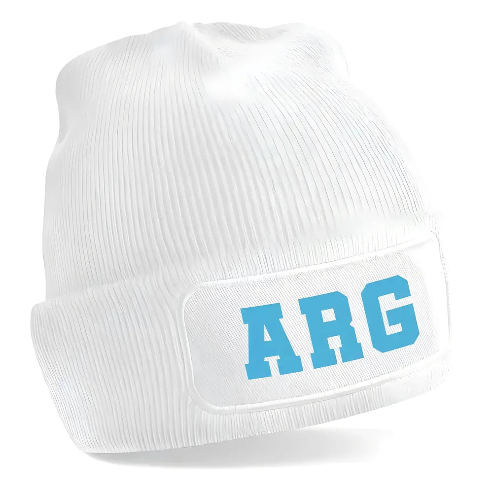 Argentina National Football Beanie Hat (White)_1