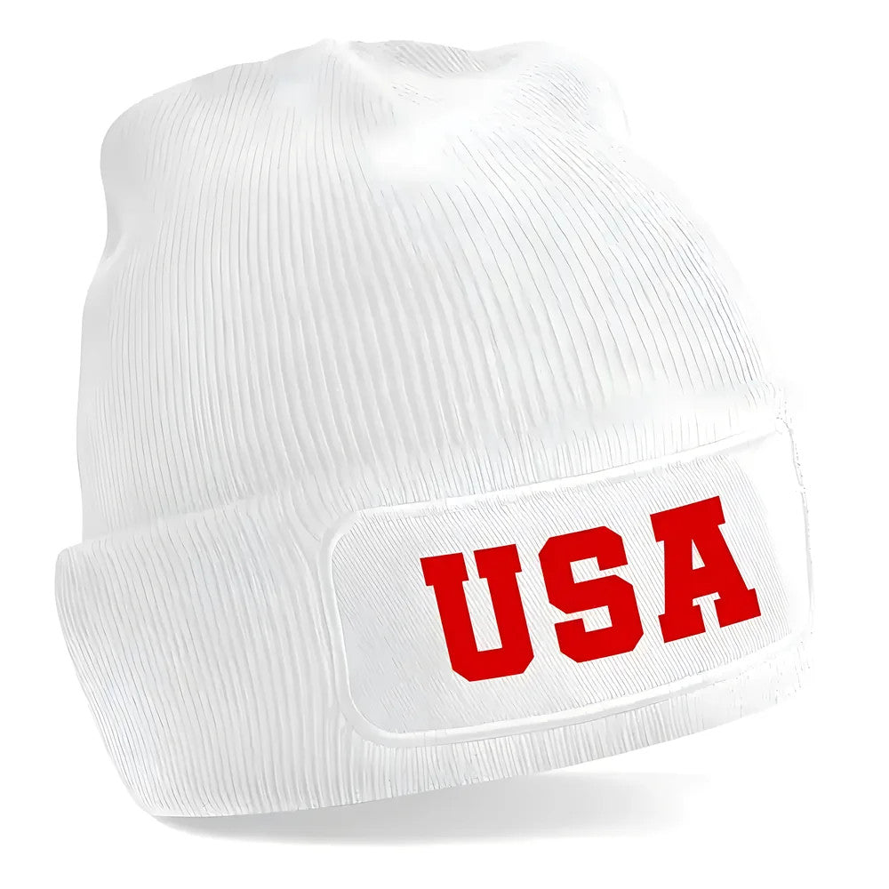 USA National Football Beanie (White)_1