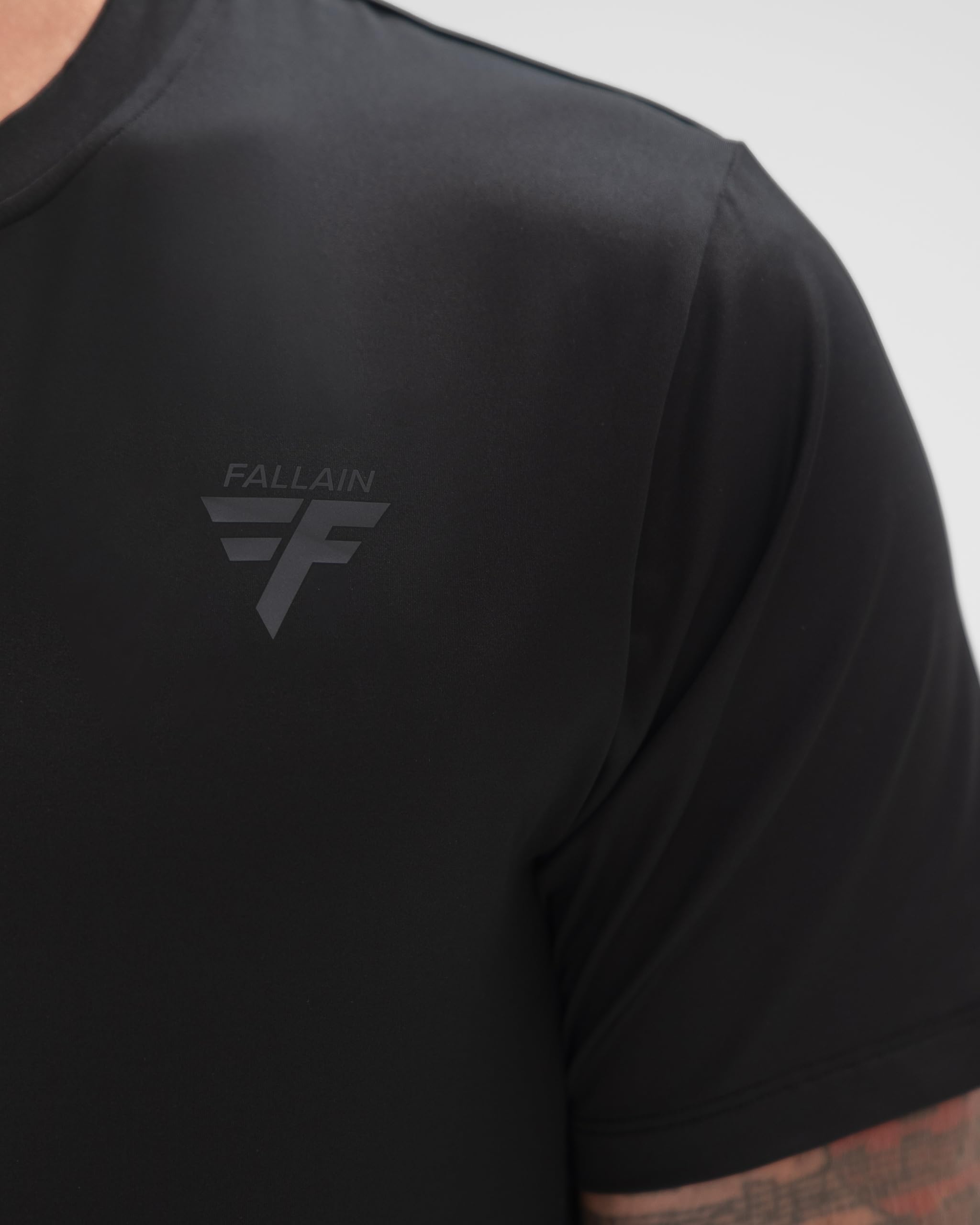 Fallain Athletic T-Shirt, Two-Tone, Performance Fit, Training, Crew Neck, Adult, 86% Polyester/14% Elastane