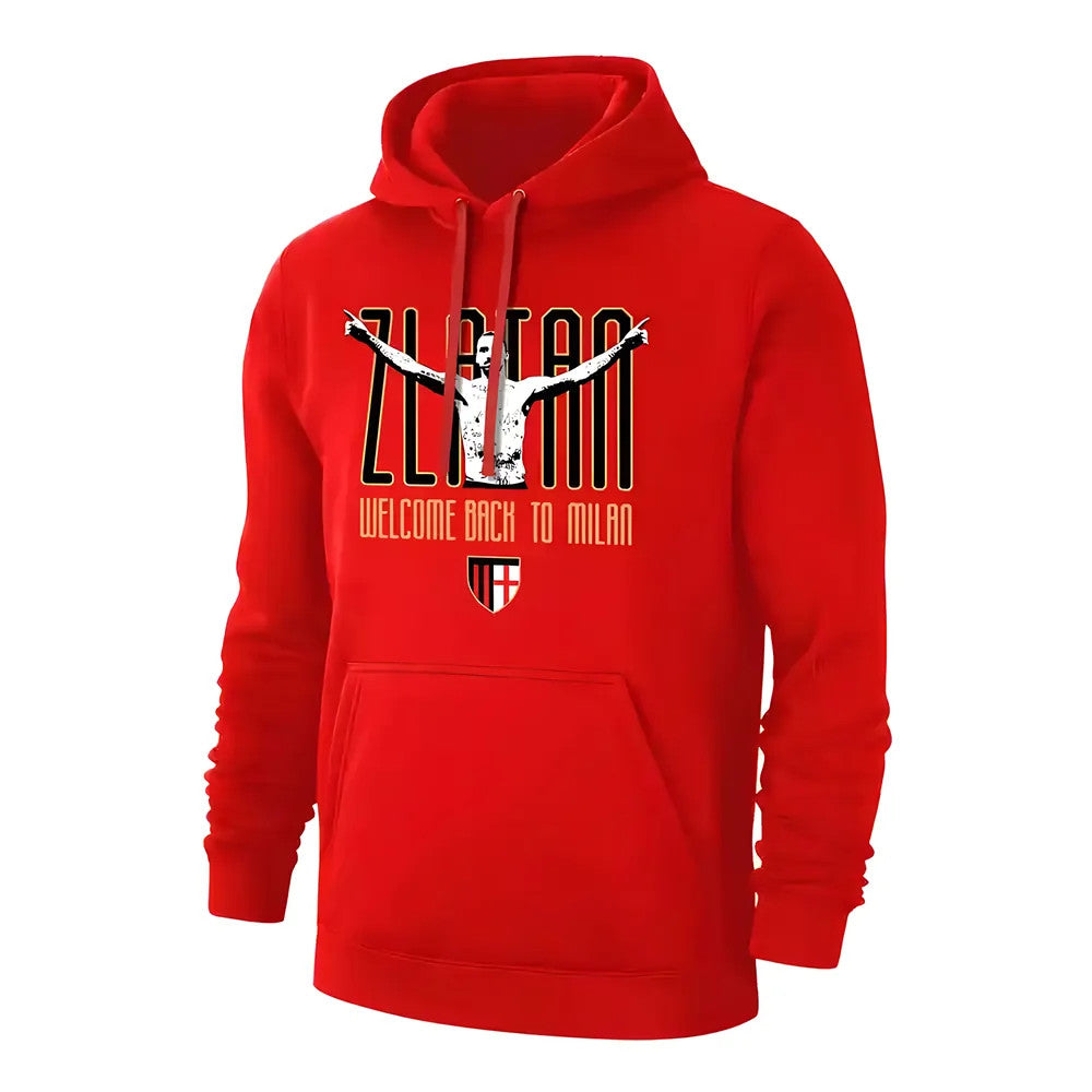 Milan Zlatan Welcome Back footer with hood, red_1