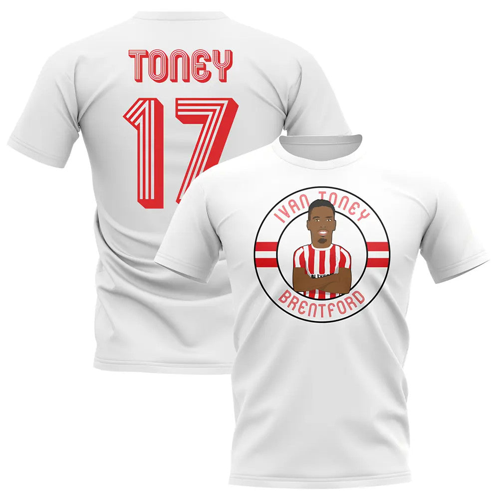 Ivan Toney Brentford Illustration T-Shirt (White)_1