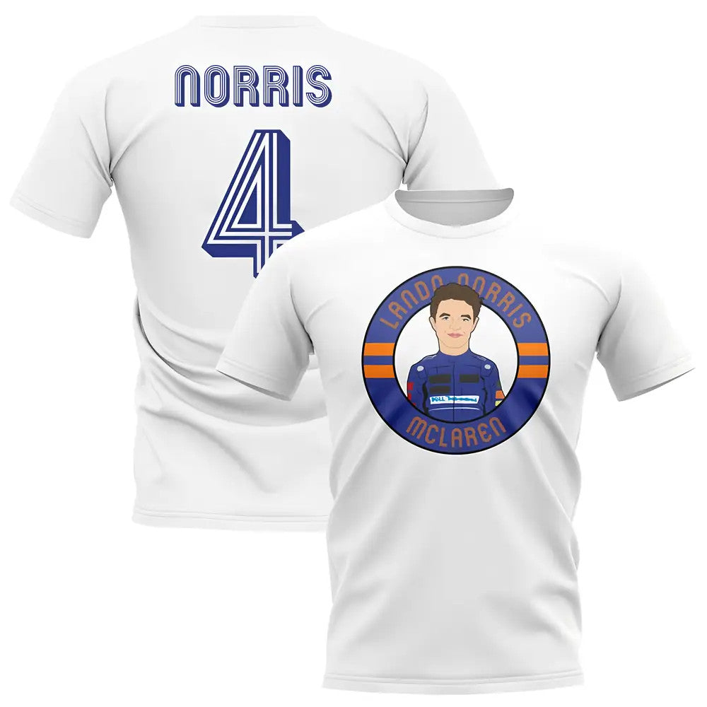 Lando Norris McLaren F1 Illustration T-Shirt (White)_0