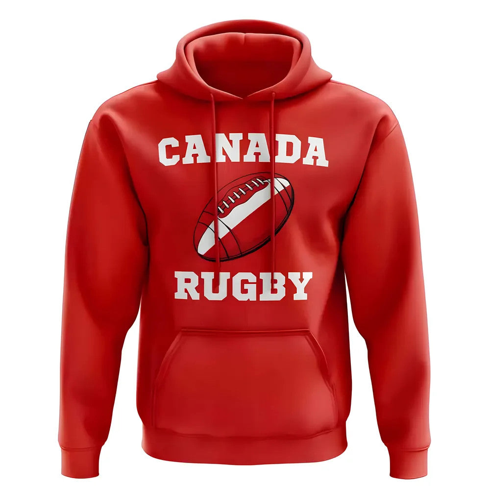 Canada Rugby Ball Hoody (Red)_0