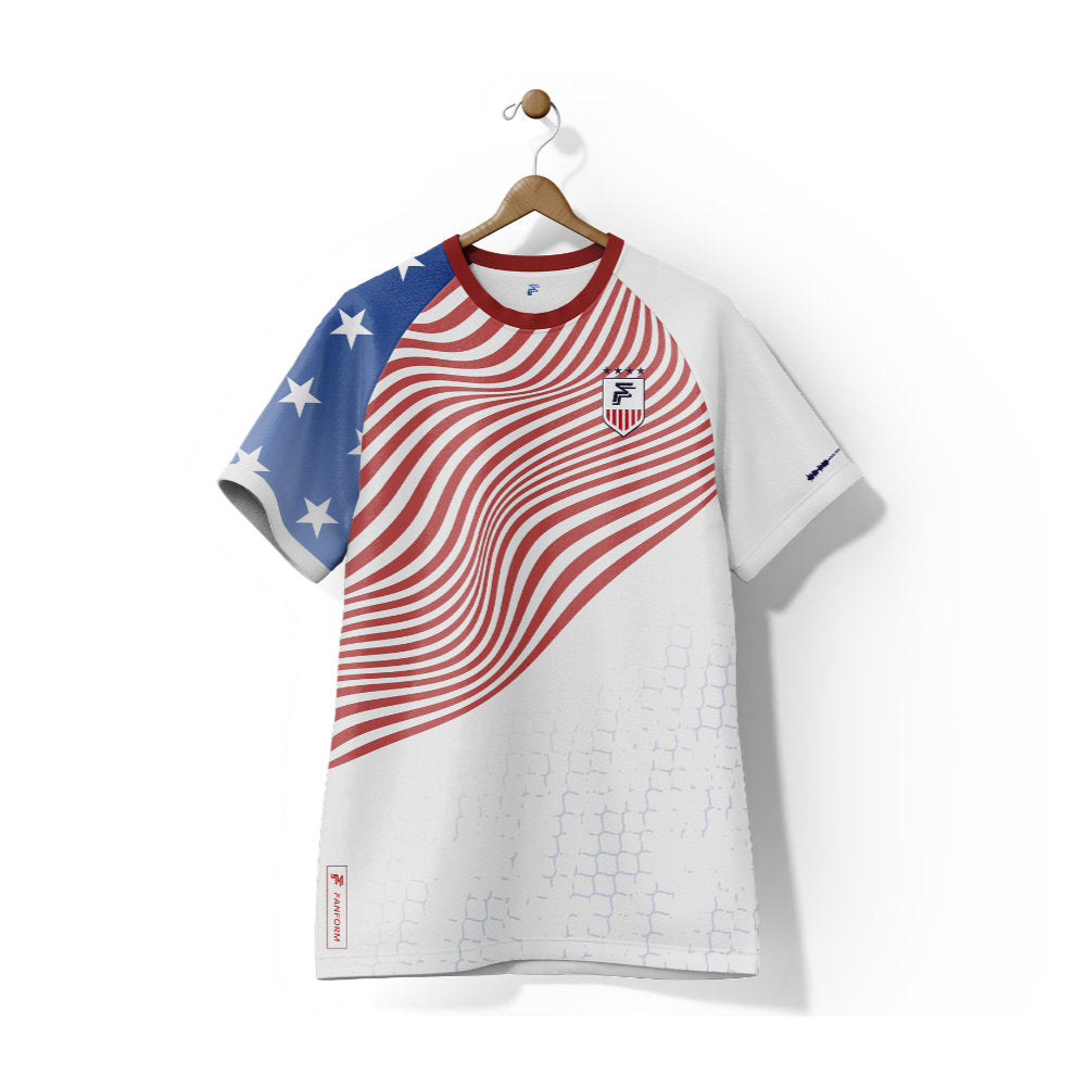 USA Stars and Stripes Home Supporter Jersey Kids Short Sleeve_0