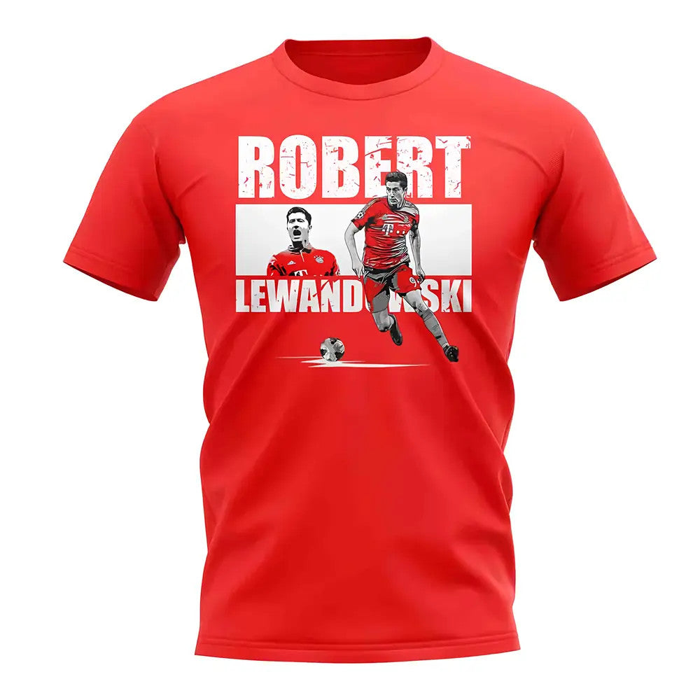Robert Lewandowski Player Collage T-Shirt (Red)_0