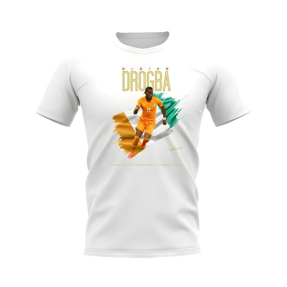 Didier Drogba Ivory Coast Image Football Shirt (White)_1