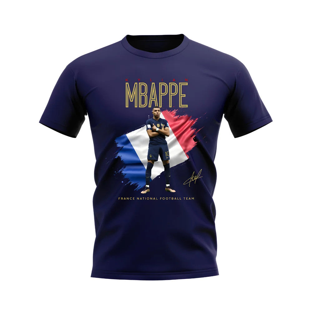 Kylian Mbappe France Celebration T-Shirt (Navy)_1