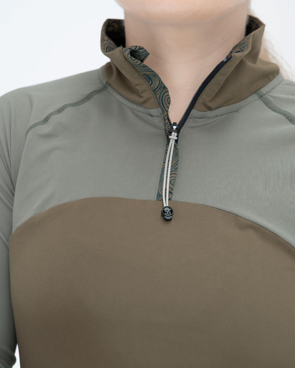 Fallain Fitness Women's Quarter Zip Performance Top, Polyester/Elastane Blend, Athletic, Slim Fit, Adult