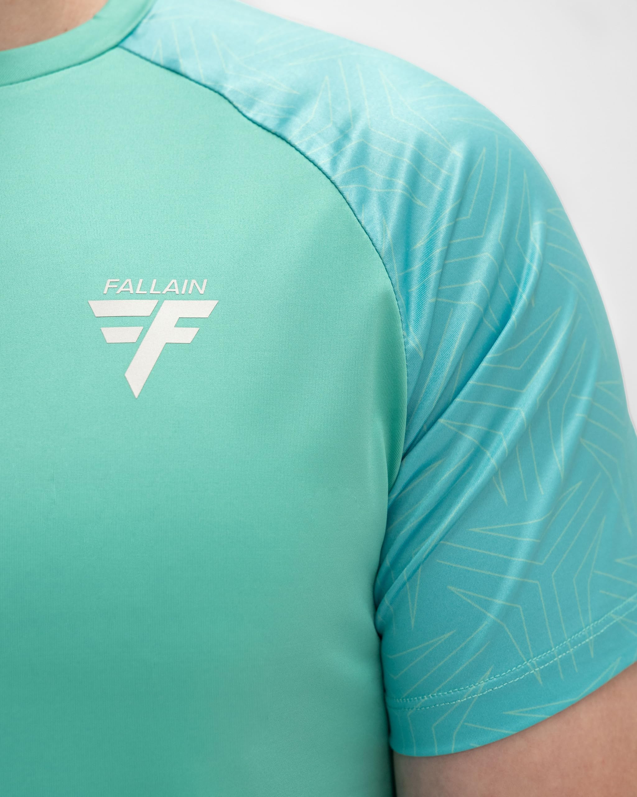 Fallain Fitness Athletic Meannt T-Shirt, Mint Green, XS-XXL, Performance Fit, Celtic Print Design, Polyester-Elastane Blend