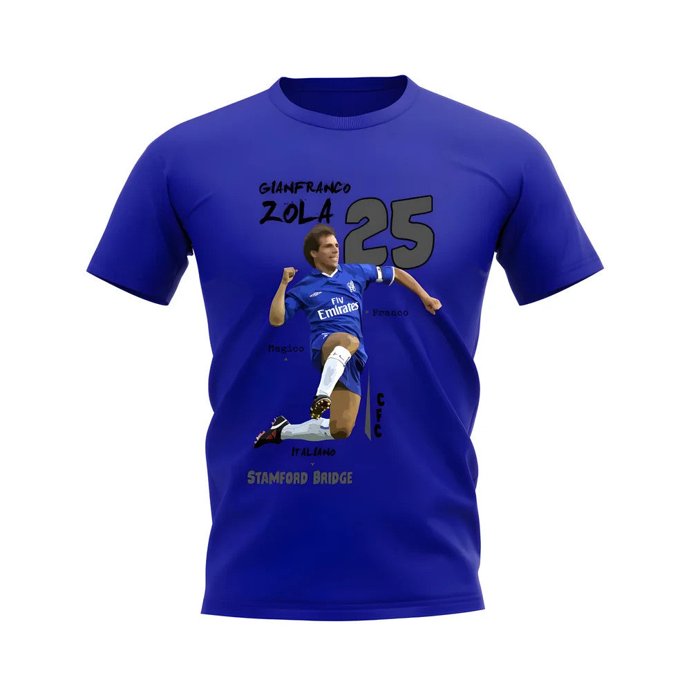 Gianfranco Zola Chelsea Graphic T-Shirt (Blue)_0