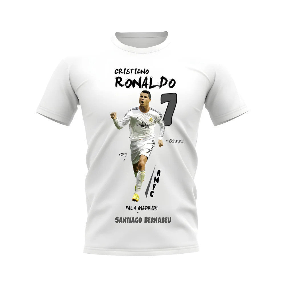 Cristiano Ronaldo Real Madrid Graphic T-Shirt (White)_1