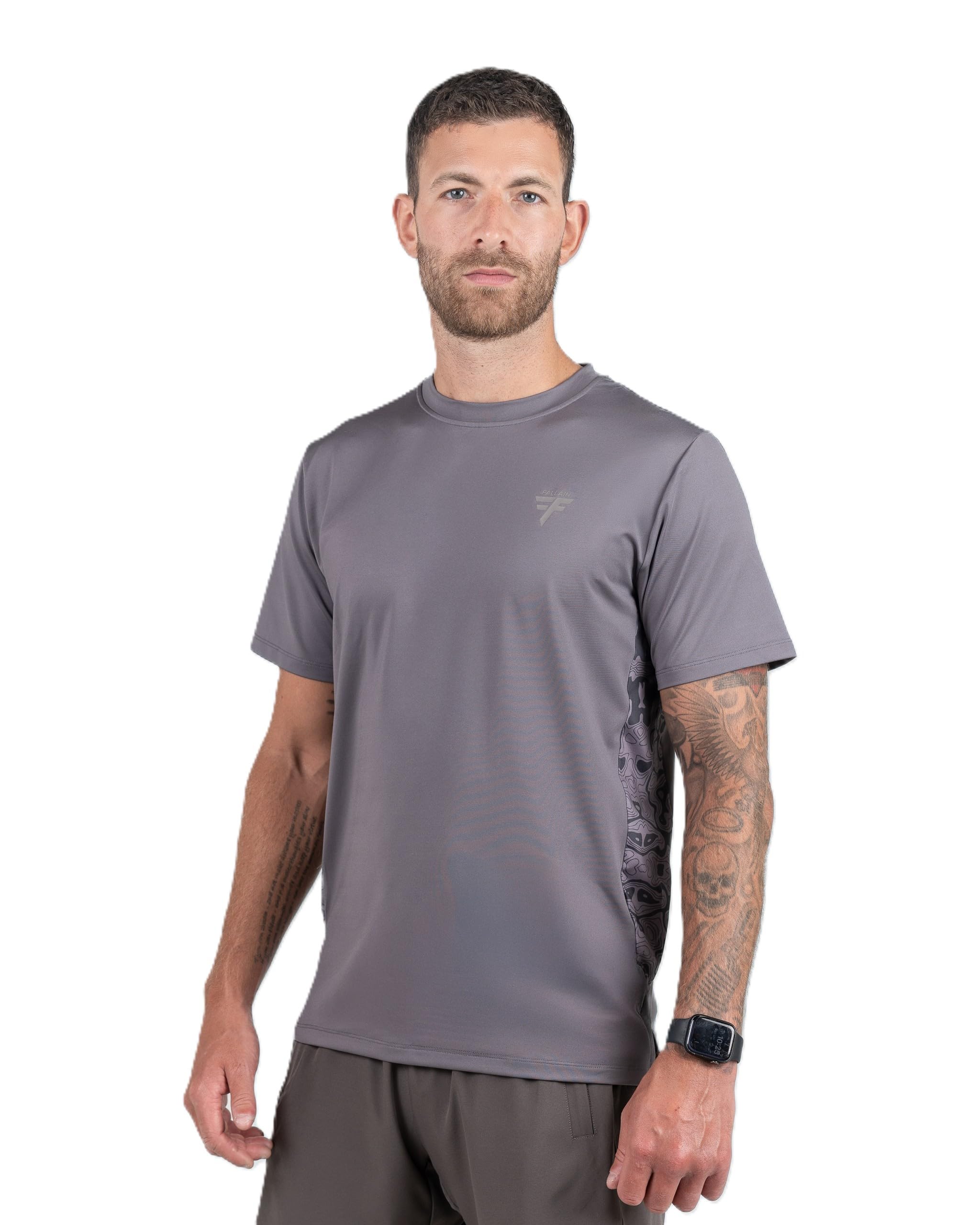 Fallain Athletic T-Shirt, Two-Tone, Performance Fit, Training, Crew Neck, Adult, 86% Polyester/14% Elastane