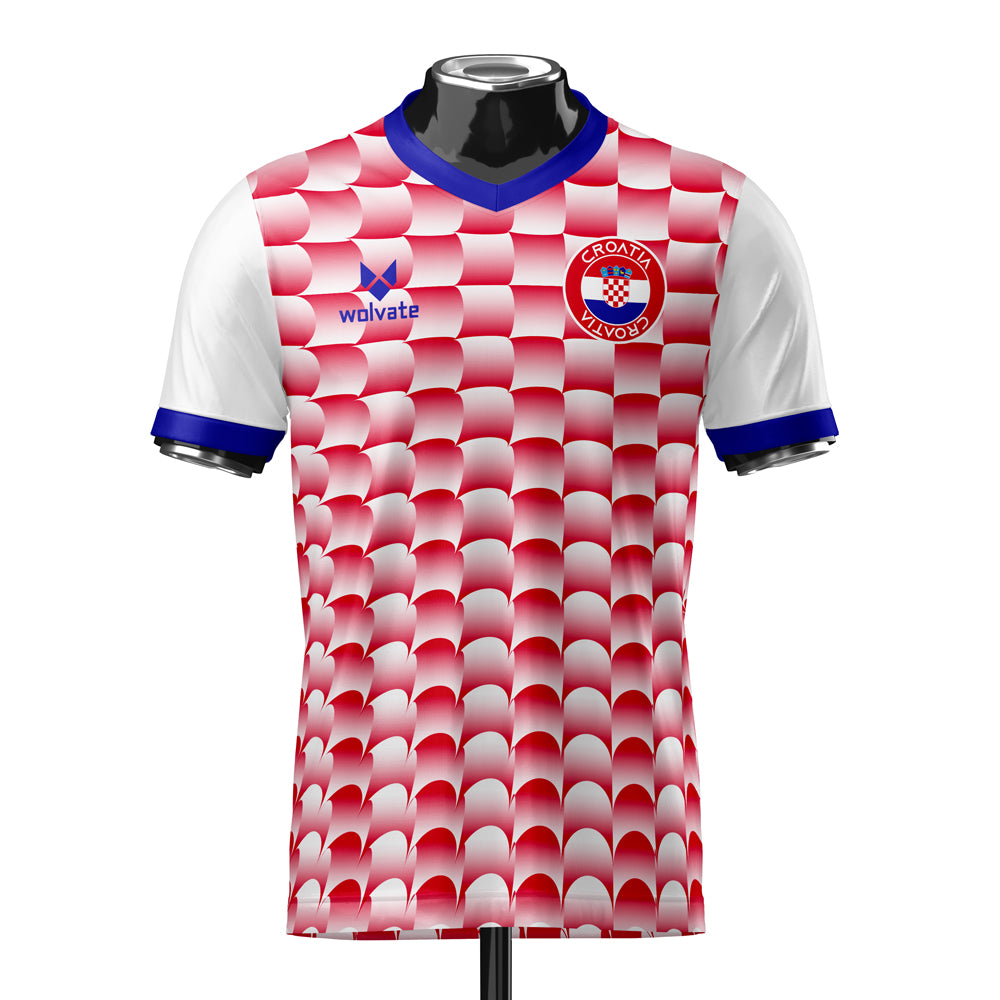 Croatia Heritage Football Jersey Red (Wolvate) Kids Short Sleeve_0