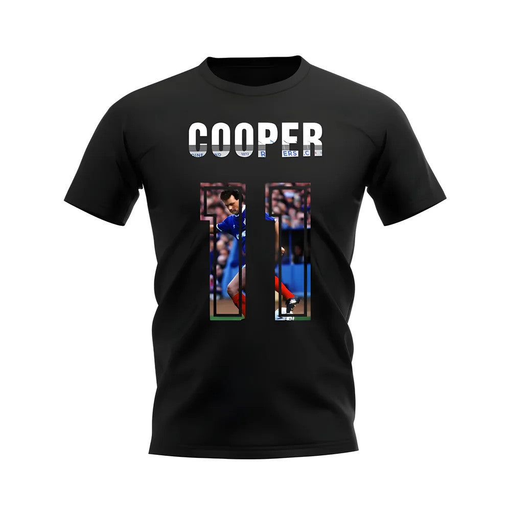 Davie Cooper Name and Number Rangers T-shirt (Black)_0