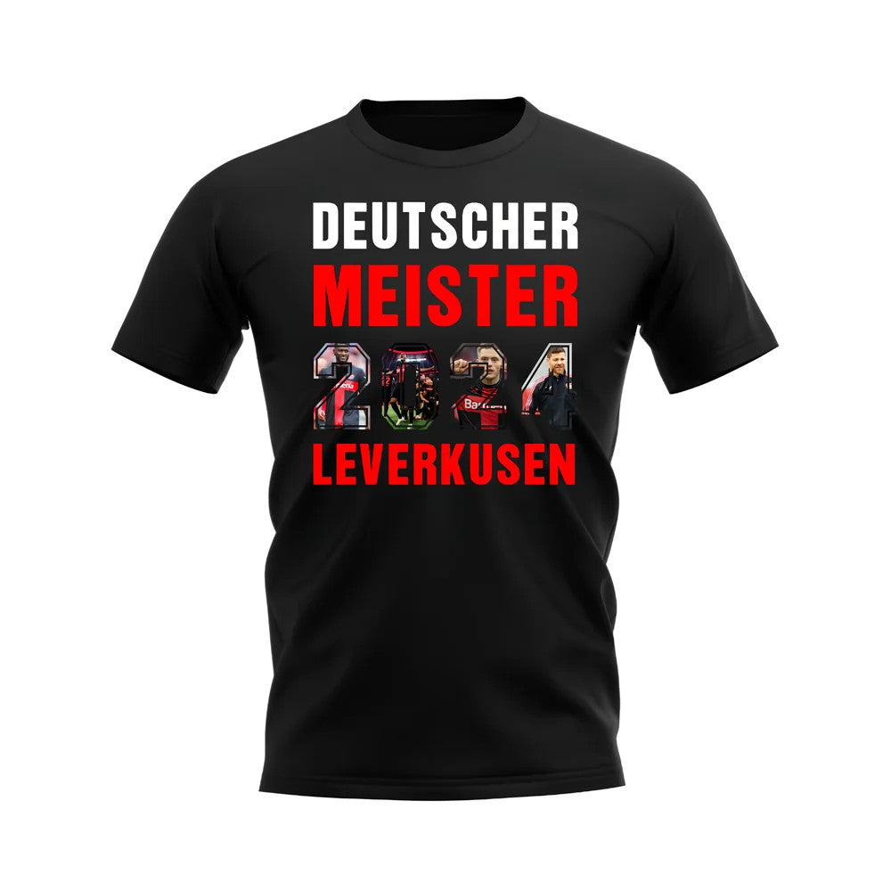 Bayer Leverkusen 2024 Deutscher Meister T-shirt (Black)_0