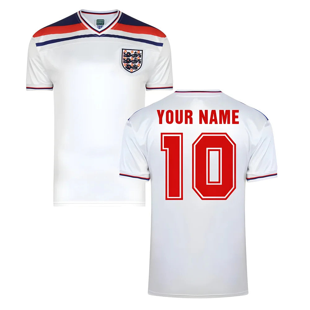 Score Draw England World Cup 1982 Home Shirt (Your Name)_0