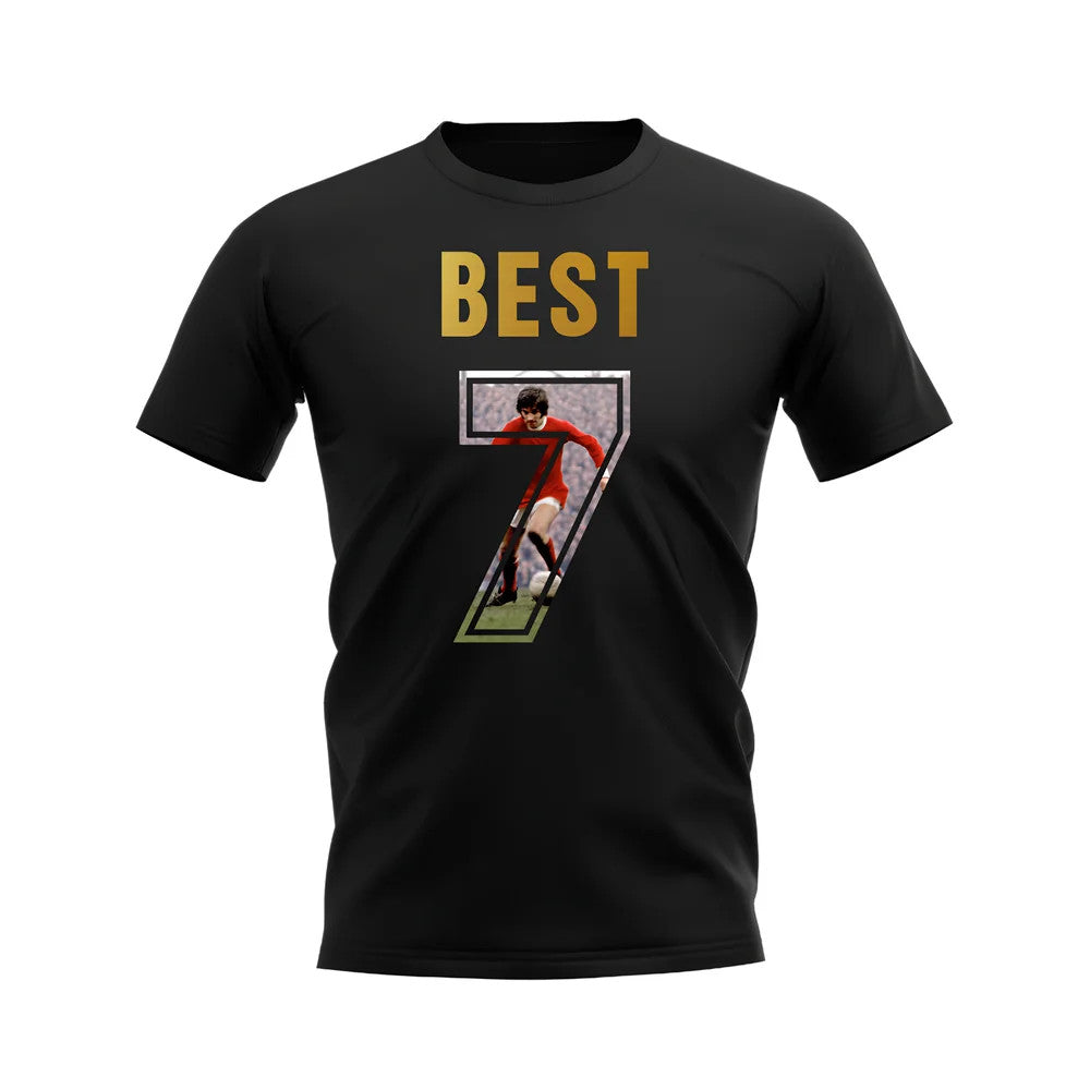 George Best Name And Number Manchester United T-Shirt (Black)_1
