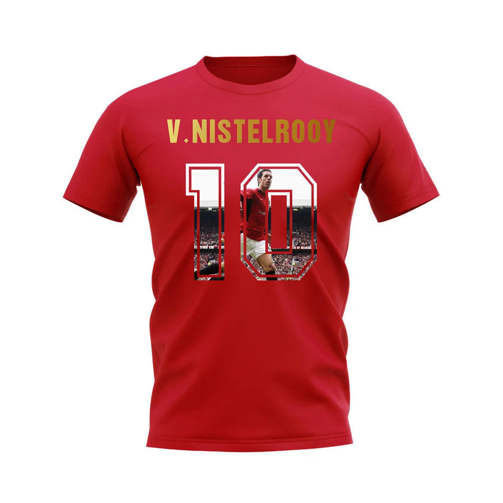 Ruud Van Nistelrooy Name And Number Manchester United T-Shirt (Red)_1