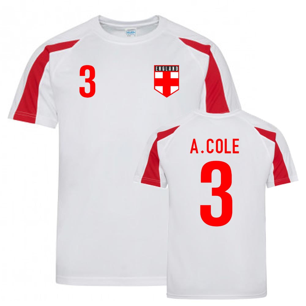 Ashley Cole England Sports Training Jersey (White-Red)_0