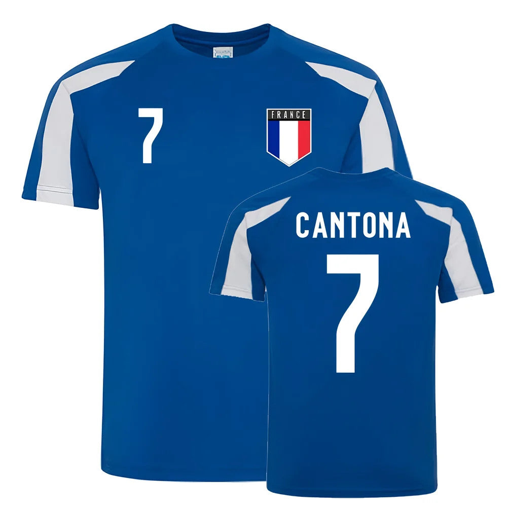 Eric Cantona France Sports Training Jersey (Blue-White)_1
