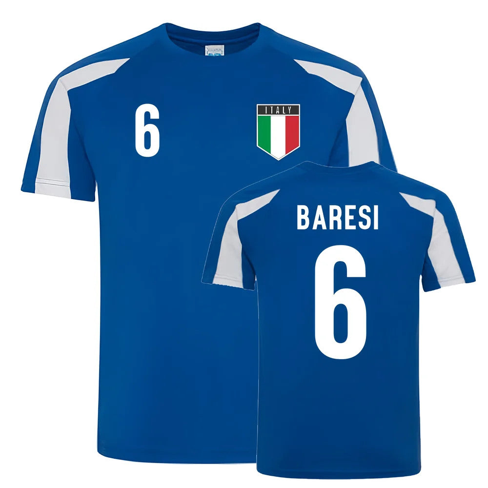 Franco Baresi Italy Sports Training Jersey (Blue-White)_1