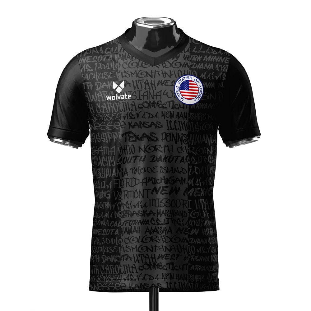 USA Heritage Football Jersey Black (Wolvate) Adult Short Sleeve (Reyna 7)_2