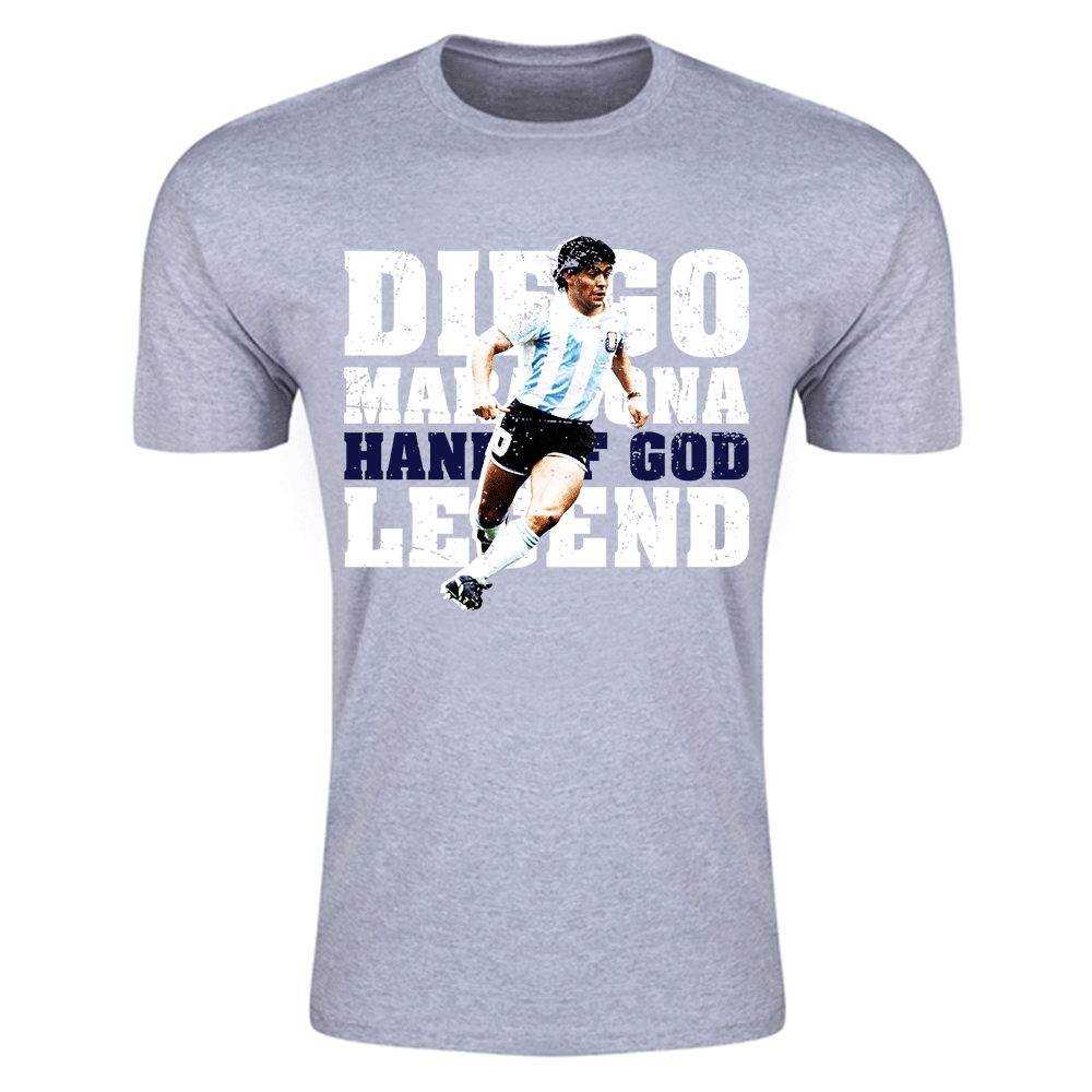 Diego Maradona Hand of God Legend T-Shirt (Grey) - Kids_0