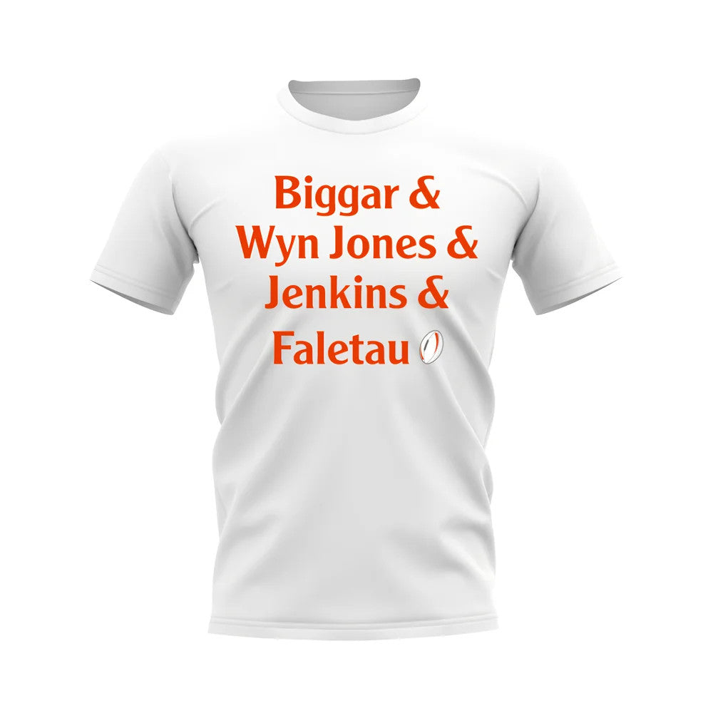Biggar, Wyn Jones, Jenkins, Faletau Wales Rugby T-Shirt (White)_0