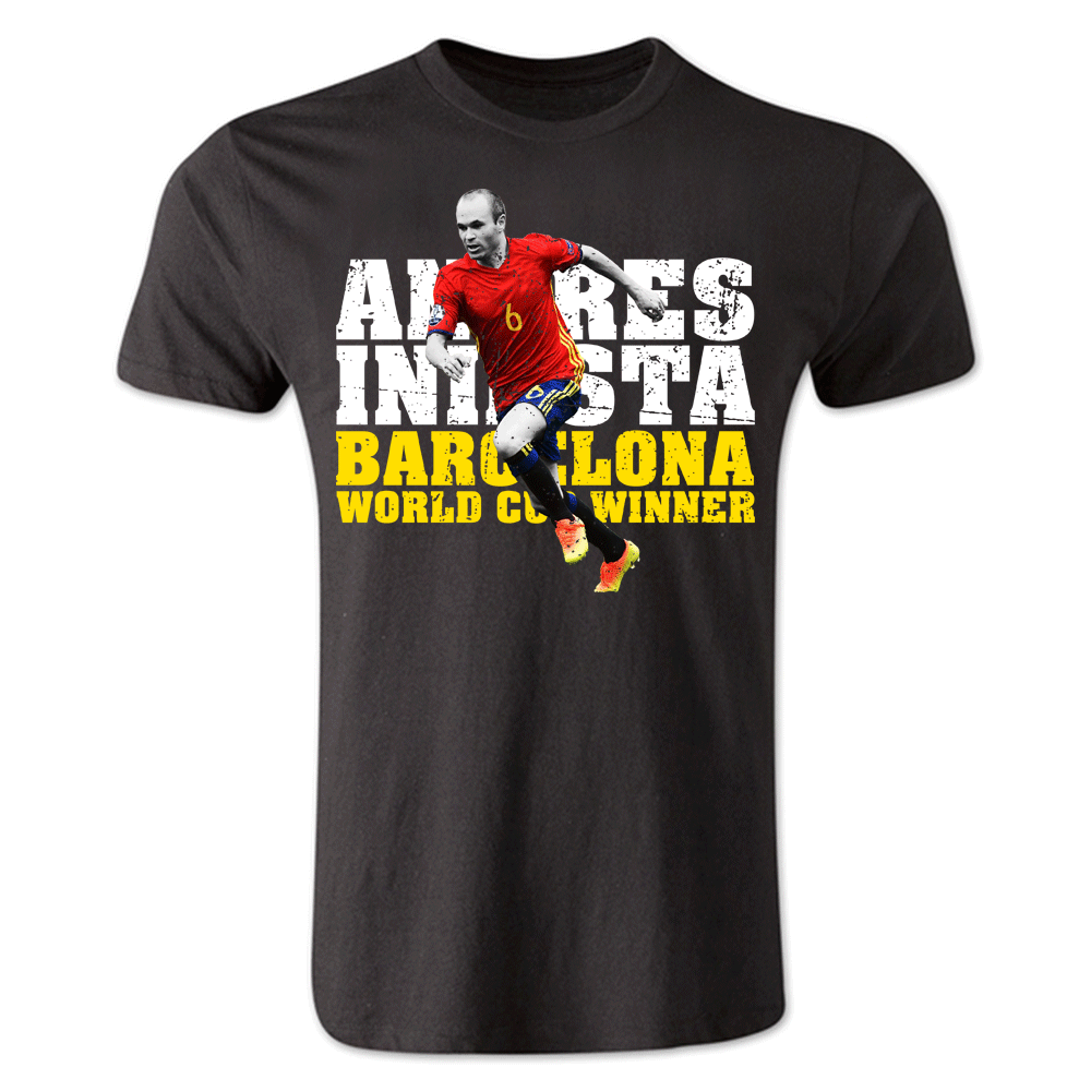 Andres Iniesta Barcelona Player T-Shirt (Black) - Kids_1