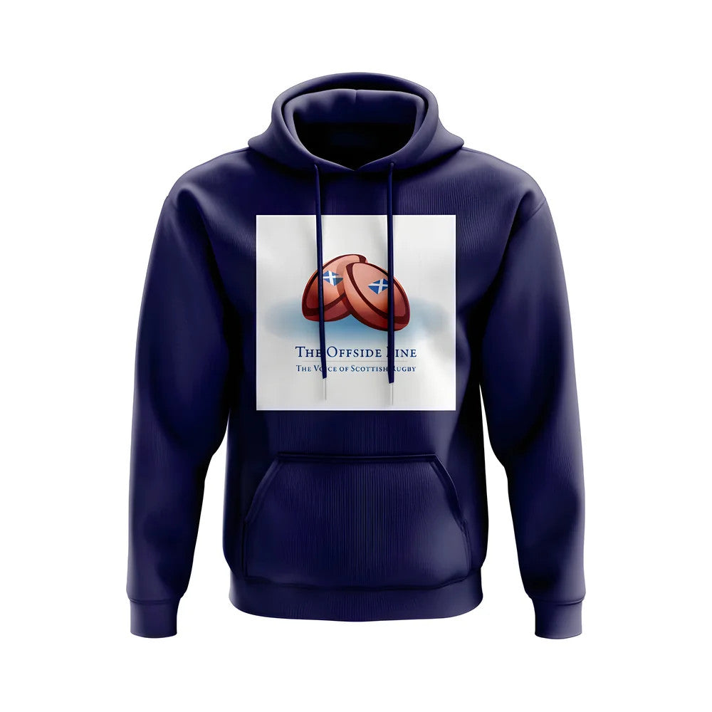 Scotland Offside Line Logo Rugby Hoody - Version 4 (Navy/White)_1