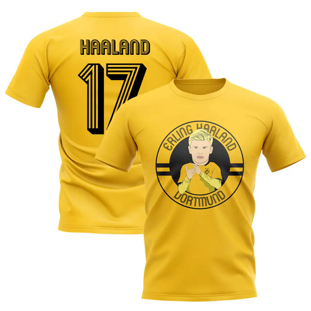 Erling Haaland Dortmund Illustration T-Shirt (Yellow)_0