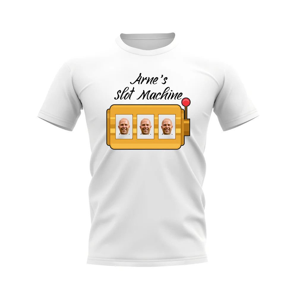 Liverpool Arne Slot Machine T-Shirt (White)_1