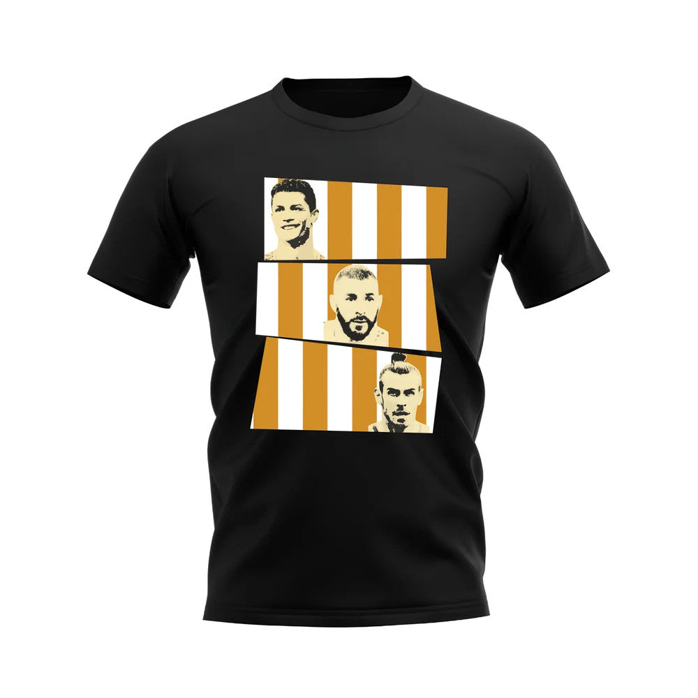 Ronaldo Benzema Bale Real Madrid Trio T-Shirt (Black)_1