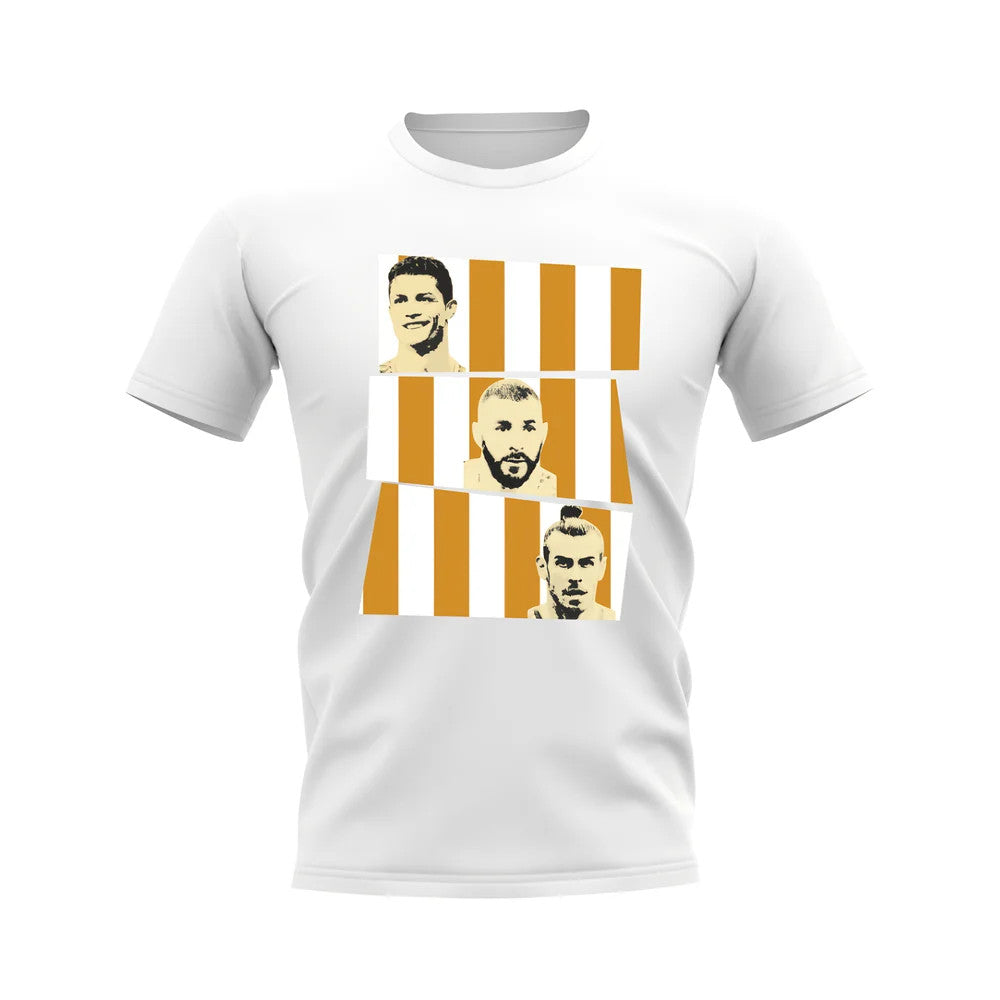 Ronaldo Benzema Bale Real Madrid Trio T-Shirt (White)_0