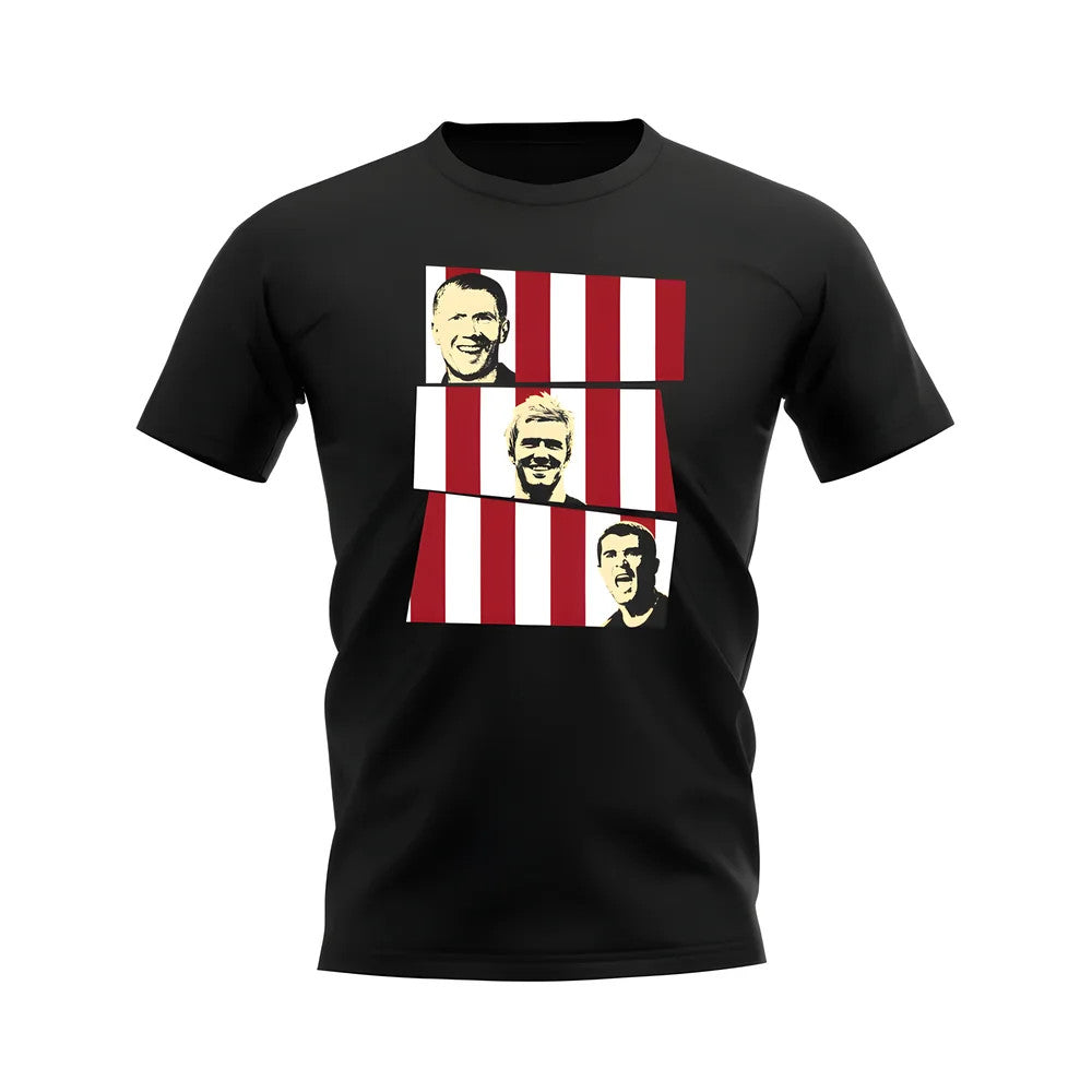Scholes Beckham Keane Manchester United Trio T-Shirt (Black)_0