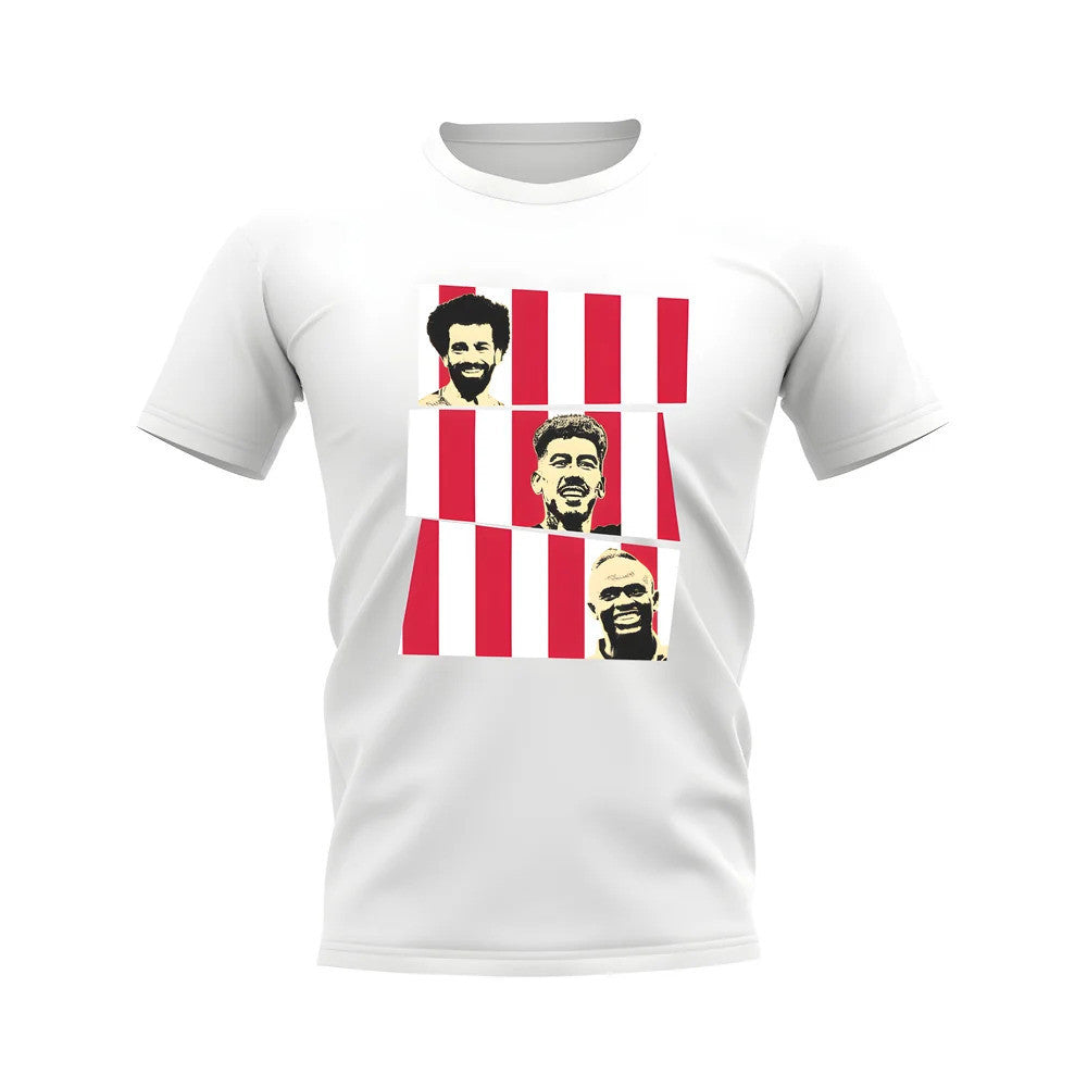 Salah Firmino Mane Liverpool Trio T-Shirt  (White)_1