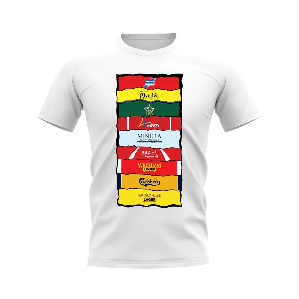 Wrexham Shirt Sponsor History T-shirt (White)_0