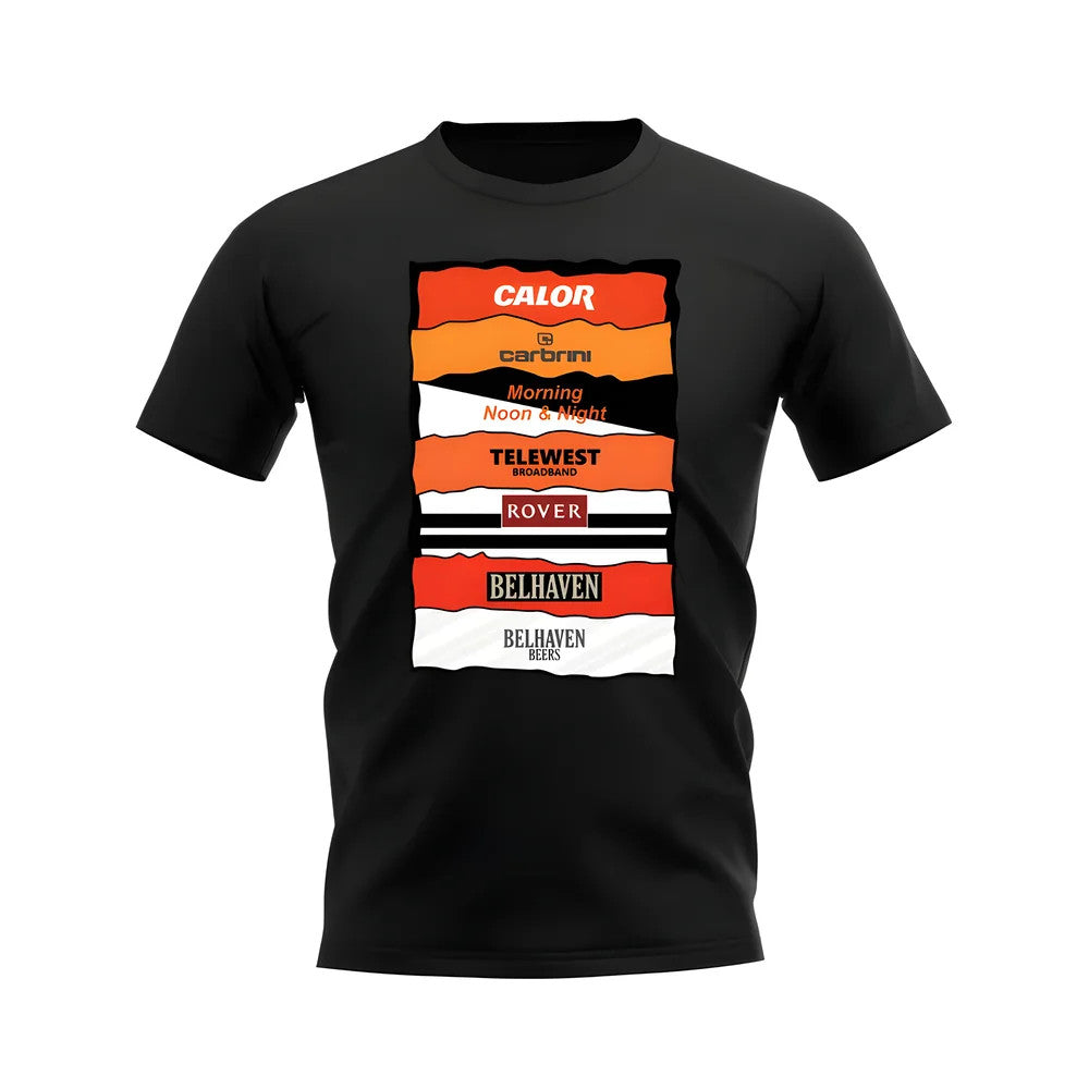 Dundee United Sponsor History T-shirt (Black)_0