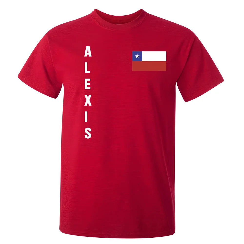 Alexis Sanchez Chile Flag T-Shirt (Red)_0