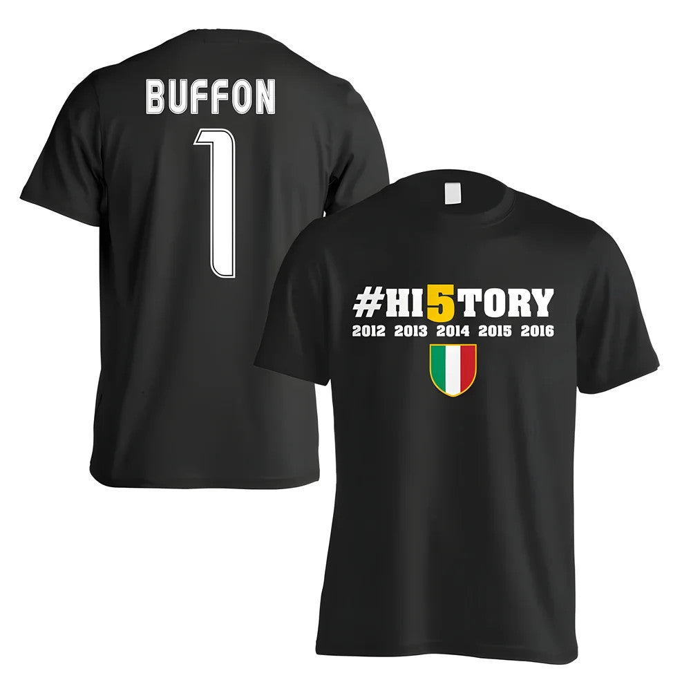 Juventus History Winners T-Shirt (Buffon 1) Black - Kids_0