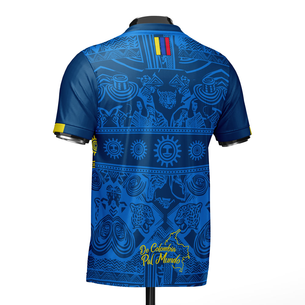 Colombia DNA Blue Concept Football Jersey (Wolvate) Kids Short Sleeve_1