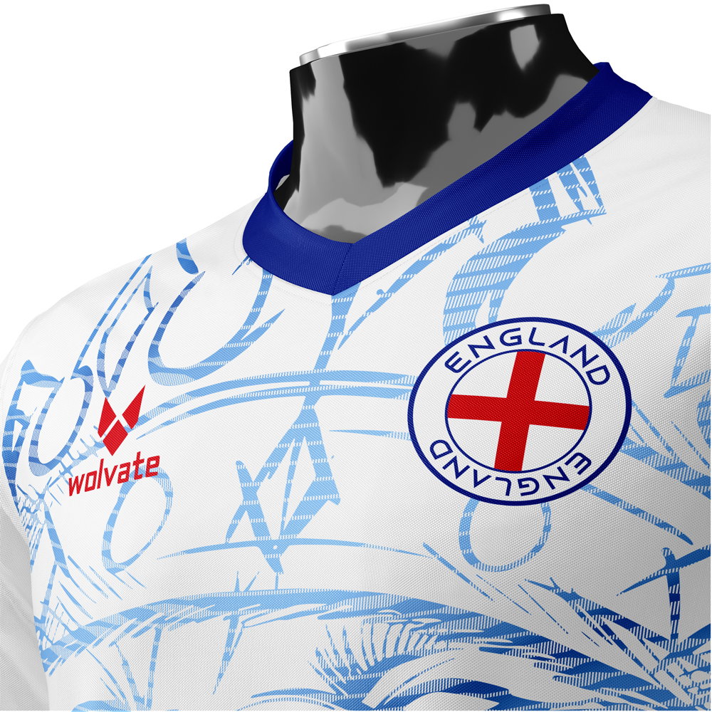 England Heritage Football Jersey White/Blue (Wolvate) Adult Short Sleeve (Rooney 10)_4