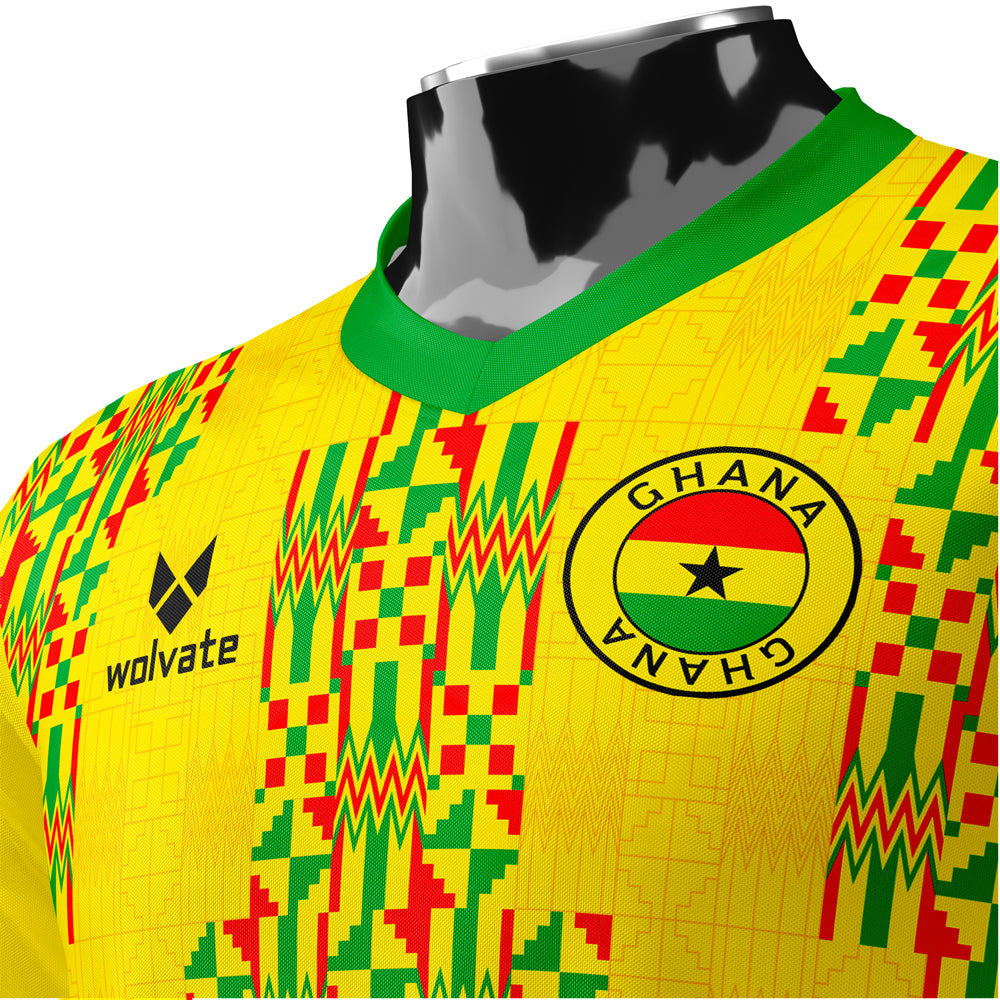 Ghana Heritage Football Jersey (Wolvate) Kids Short Sleeve_2