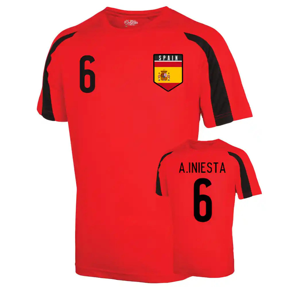 Spain Sports Training Jersey (a.iniesta 6) - Kids_1