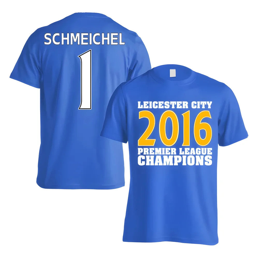 Leicester City 2016 Premier League Champions T-Shirt (Schmeichel 1) Blue - Kids_1