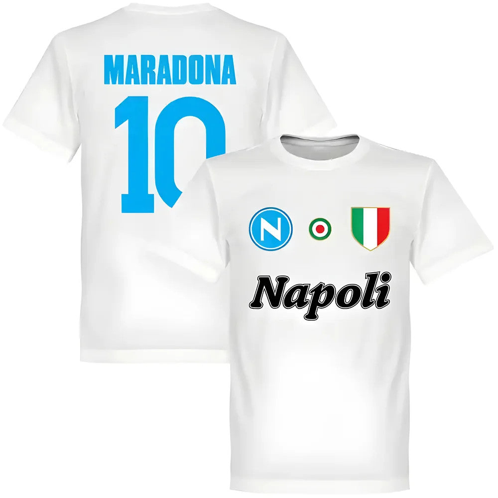 Napoli Maradona 10 KIDS Team T-Shirt - White_0