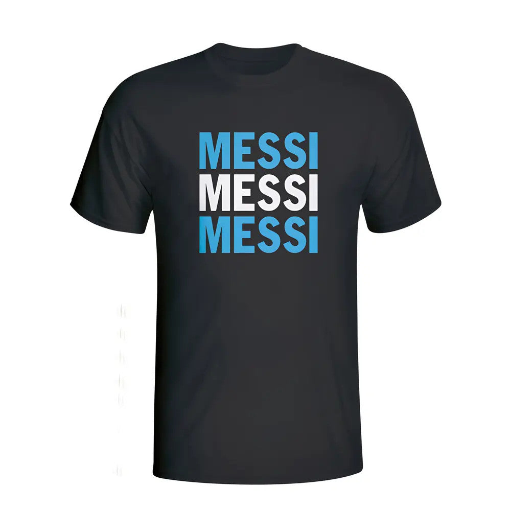 Lionel Messi Argentina Player Flag T-shirt (black) - Kids_1