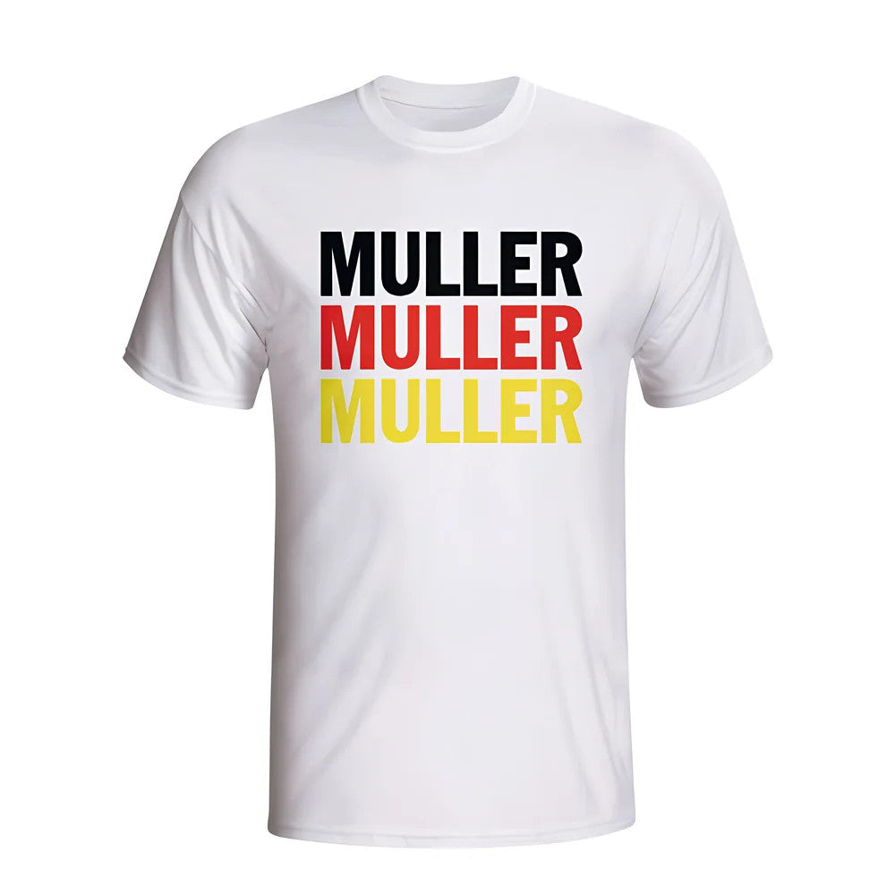 Thomas Muller Germany Player Flag T-shirt (white) - Kids_0